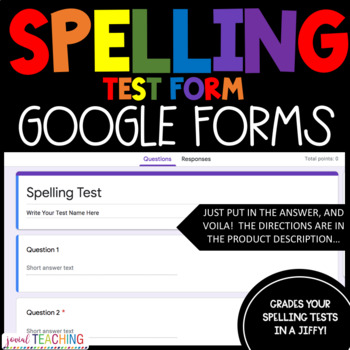 Preview of Google Forms Online or Virtual Spelling Test Answer Sheets