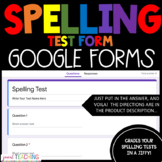 Google Forms Online or Virtual Spelling Test Answer Sheets