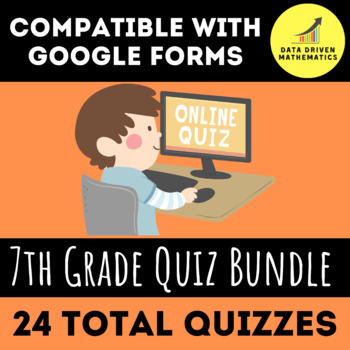 Preview of 7th Grade Quiz Bundle (Entire Year) for Google Forms™ - Distance Learning