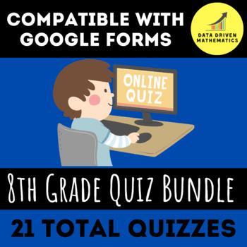 Preview of 8th Grade Quiz Bundle (Entire Year) for Google Forms™ - Distance Learning
