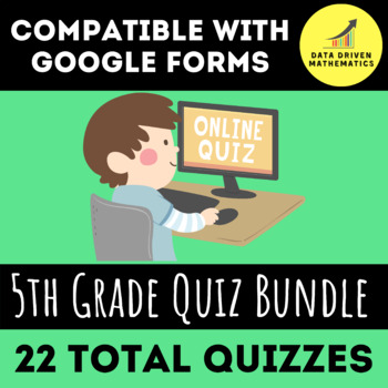 Preview of 5th Grade Quiz Bundle (Entire Year) for Google Forms™ - Distance Learning