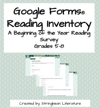 Preview of Google Forms Reading Inventory