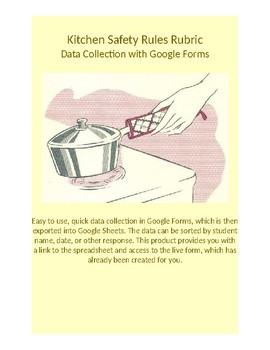 Preview of Google Forms Rubric for Data Collection: Kitchen Safety