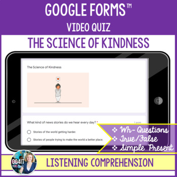 Preview of Google Forms™ | The Science of Kindness | Listening Comprehension Quiz |Editable