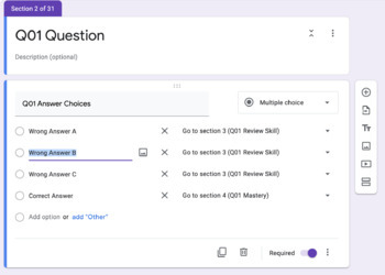 Preview of Google Forms for Differentiation