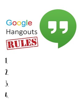Preview of Google Hangout Rules- Distance Learning