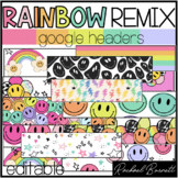 Google Headers // Rainbow Remix 90's retro classroom decor
