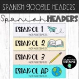 Google Headers in Spanish - For Google Classroom, Google F