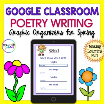 Preview of 2ND GRADE SPRING POETRY MONTH ACTIVITIES Earth Day Poetry Templates GOOGLE SLIDE