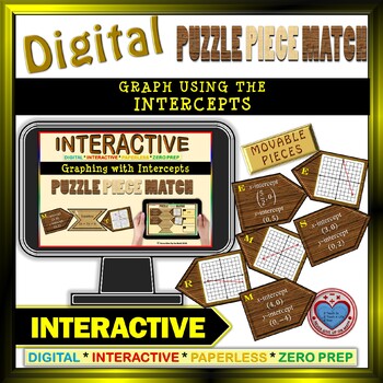 Preview of Graph with Intercepts - Google Interactive: Puzzle Match Distance Learning