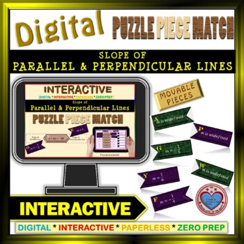 Preview of Slope of Parallel & Perpendicular Lines - Google: Puzzle Match Distance Learning