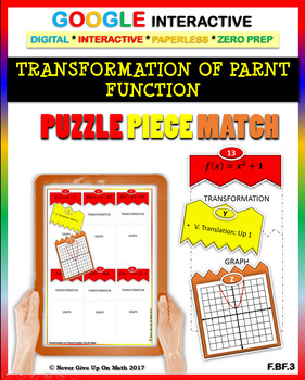Preview of Transformation of Functions (2 Levels) - Google: Puzzle Match Distance Learning
