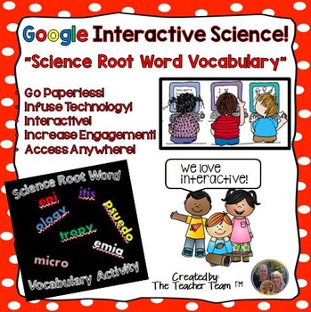 Preview of Science Root Words | Google Classroom Activities | Google Slides