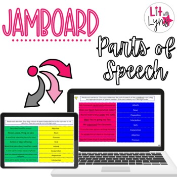 Preview of Google Jamboard™ Interactive Parts of Speech Activities - Digital