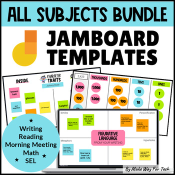 Preview of Google Jamboard Templates | Writing Jamboards Morning Meeting Questions Math Mat