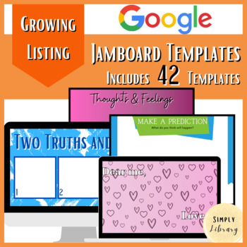 Preview of Jamboard Templates for Distance Learning & Student Collaboration -Growing