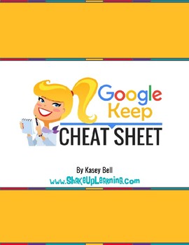 Google Keep CHEAT SHEET for Teachers and Students by Shake ...