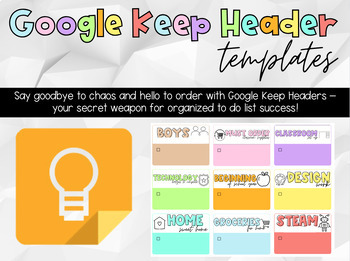 Preview of Google Keep Headers