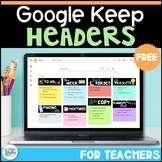 Google Keep Headers FREEBIE for Teachers - Digital Teacher