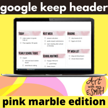 Preview of Google Keep Headers - Pink Marble Edition