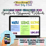 Google Keep Headers for Students Agenda Organization