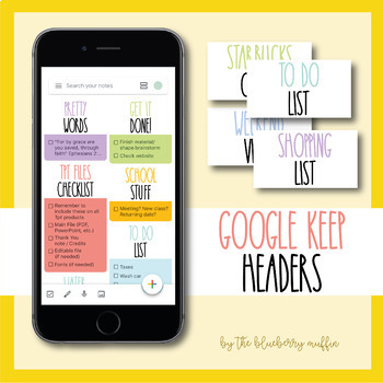 Preview of FREE Google Keep Headers | Stay organized the pretty way!