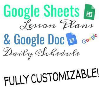 Preview of Google Lesson Plans & Schedule Template/ Digital Lesson Plans