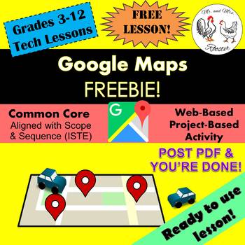 Preview of Google Maps FREEBIE Lesson Plan | Unit Preview | Technology Lesson | Tech Lesson