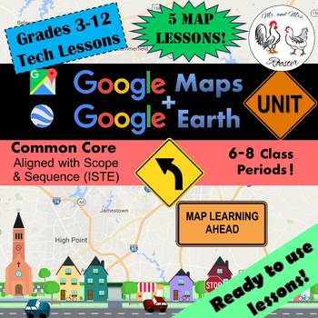 Preview of Google Maps Unit Lesson Plan Bundle - STEM Technology Lessons