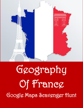 Preview of Google Maps Scavenger Hunt Geography of France Digital