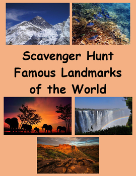Preview of Google Maps Scavenger Hunt Natural Wonders of the World Digital