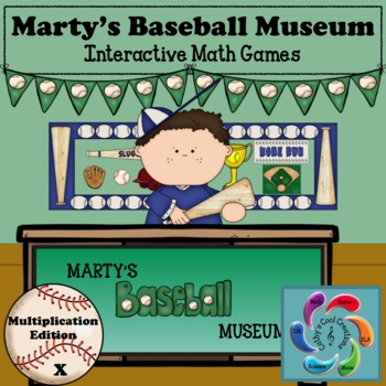 Preview of Google/PDF Marty's Baseball Museum-Interactive Multiplication- distance learning