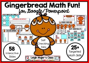 Preview of Google/Powerpoint Gingerbread Math Winter & Christmas Holiday Fun!
