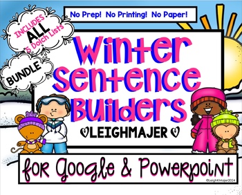 Preview of Google & Powerpoint Winter Sentence Builders - ALL 5 SETS!