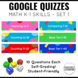 Google Quizzes for Math K-1 Skills Counting, Base Ten, and