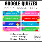 Google Quizzes for K-1 Math Skills Centers and Progress Mo