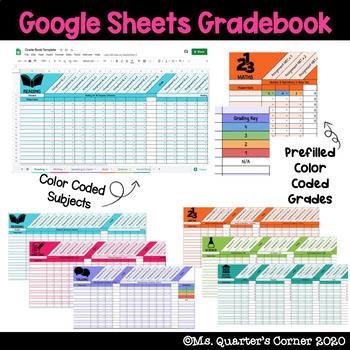 Preview of Google Sheet Grade Book Template