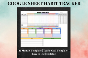 Preview of Google Sheet Habit Tracker I Daily, Weekly, Monthly, and Yearly Goals