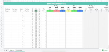 Preview of Google Sheet for Benchmarking Data