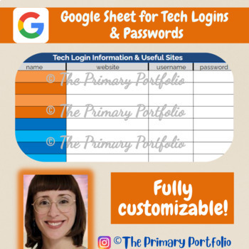 Preview of Google Sheet for Tech Logins & Passwords