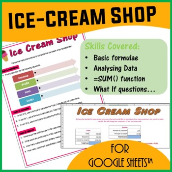 Preview of Spreadsheet Activity for Google Sheets™ - Ice Cream Shop Sales