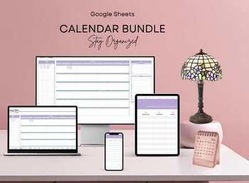 Preview of Google Sheets Calendar & Daily Schedule Bundle: Ultimate Organization Tools