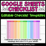 Google Sheets Checklist Student Assignment Tracker Editabl