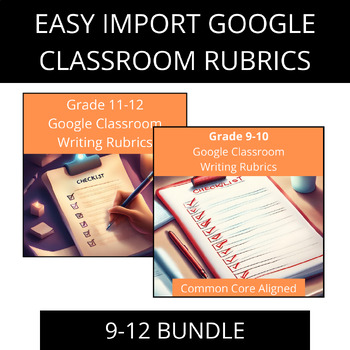 Preview of Google Classroom Writing Rubrics Bundle | Common Core | Grade 9 10 11 12