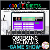 Google Sheets Digital Game Show Ordering Decimals