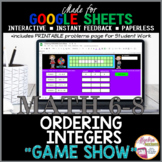 Google Sheets Digital Game Show Ordering Integers