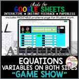 Google Sheets Digital Game Show Solving Equations with Var