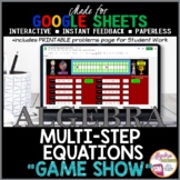 Google Sheets Digital Game Show Solving MultiStep Equations