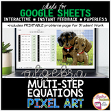 Google Sheets Digital Pixel Art Math Solving Multi Step Equations
