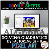 Solving Quadratic Equations by Factoring | Google Sheets Digital Pixel Art Math